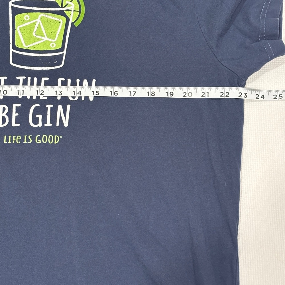 Life Is Good Crusher Tee Men L Let The Fun Begin Navy Blue Casual Graphic - Picture 8 of 12